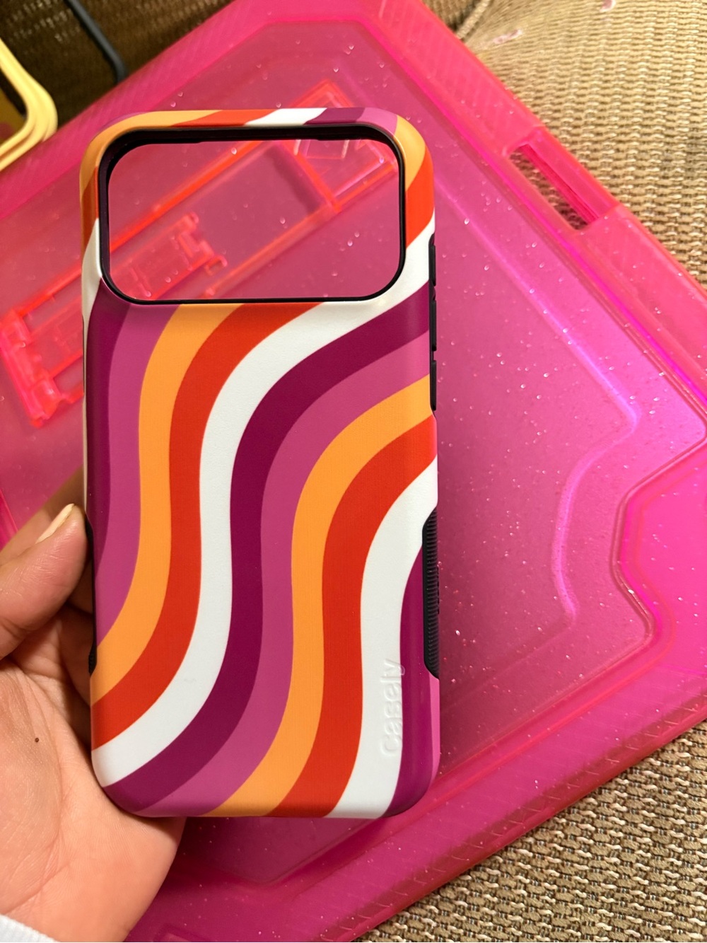 Pink & Orange Wavy Pattern Phone Case